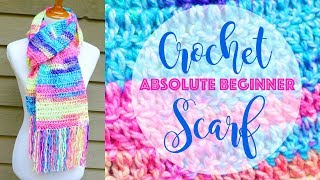 How To Crochet A Scarf for the Absolute Beginner [upl. by Janella876]