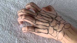 Skeleton hand halloween makeup tutorial [upl. by Lesig]