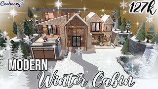 Bloxburg  Modern Winter Cabin 127k no large plot  Speed Build [upl. by Norahs603]