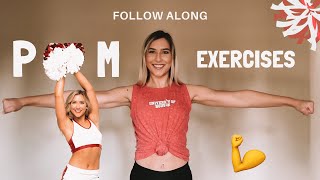 FOLLOW ALONG POM EXERCISES  5 Minute Arm Drills for Pom Routines [upl. by Spevek]