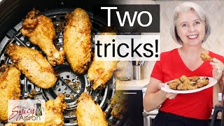 Crispy Air Fryer Chicken Wings  Baking Powder Secret [upl. by Aicetel213]