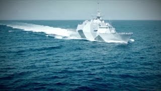 Littoral Combat Ship USS Freedom Gets New Camouflage Paint Job [upl. by Wickner]