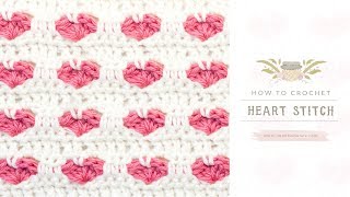 Crochet For Beginners The Heart Stitch  Easy Tutorial by Hopeful Honey [upl. by Sansbury]