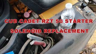 CUB CADET MOWER STARTER SOLENOID REPLACEMENT [upl. by Llerrot]