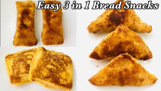 ഒരു മസാല മതി 👌🏻3 Easy Bread Snacks  Evening snacks recipe in malayalam [upl. by Adamok]