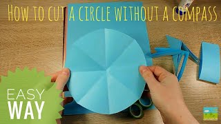 How to cut a circle without a compass Simple way Paper craft Hobby time [upl. by Nnov]