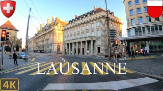 Driving Lausanne Switzerland 🇨🇭  4K Evening City Drive [upl. by Anirtal189]