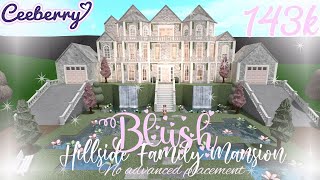 Bloxburg Blush Hillside Family Mansion 143k  no advanced placement [upl. by Kcirej933]