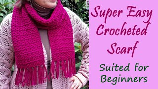 CROCHET Super Easy Crochet Scarf for Beginners [upl. by Htbazile]