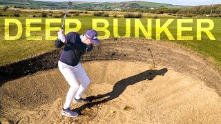 REAL GOLF BUNKER TIPS deep bunker EXIT PLAN [upl. by Dlared579]