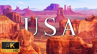 FLYING OVER THE USA 4K UHD  Relaxing Music With Stunning Beautiful Nature 4K Video Ultra HD [upl. by Frodine]