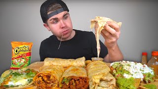 Cheesy Mexican Food Mukbang Round 2 Burritos Loaded Tostada Fish Taco [upl. by Killian87]