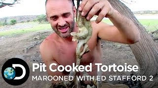 Delicious Pit Cooked Tortoise  Marooned with Ed Stafford S2E3 [upl. by Jermaine676]