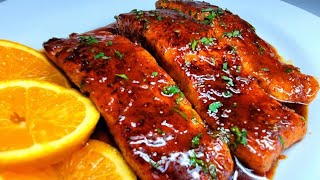 HONEY ORANGE GLAZED SALMON recipe [upl. by Nylsirhc32]