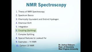 NMR  6 Coupling Splitting [upl. by Denver]