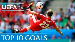 Top ten UEFA EURO 2016 goals [upl. by Howzell441]