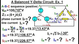 Electrical Engineering Ch 13 3 Phase Circuit 22 of 53 Balanced YDelta Circuit Ex 1 [upl. by Buchheim41]