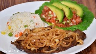 Bistec Encebollado Riquisímo y fácil [upl. by Eralc]