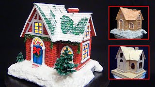 DIY Amazing Christmas House using cardboard and coffee sticks  DIY Winter house  Christmas village [upl. by Reehsab]