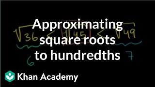 Approximating square roots to hundredths  PreAlgebra  Khan Academy [upl. by Pittman17]