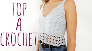 TOP CON CALADO  Tutorial crochet [upl. by Chrystel]