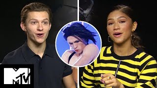 Tom Holland Zendaya and Jacob Batalon draw each other  Cineworld Interview [upl. by Dorion]