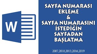 WORD SAYFA NUMARALANDIRMA amp İSTEDİĞİN SAYFADAN NUMARA VERME [upl. by Yeldarb]