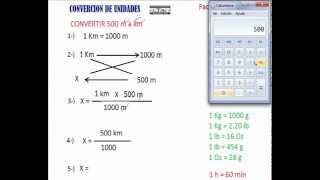 CONVERSIÓN DE UNIDADES CON LA REGLA DE TRES [upl. by Relyuc384]