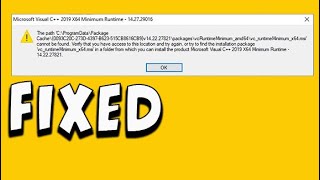 Microsoft Visual C 2019 X64 Minimum Runtime  142729016 error Fixed 2020 [upl. by Raseda]