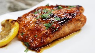 Honey Butter Glazed Garlic Salmon [upl. by Nomolas]