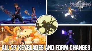 Kingdom Hearts 3 REmind  All 27 Keyblades Transformations Shot Locks amp Ultimate Moves DLC [upl. by Richart690]