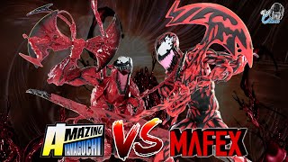 CARNAGE  Amazing Yamaguchi VS Mafex  Action Figure Comparison [upl. by Leahcimal]