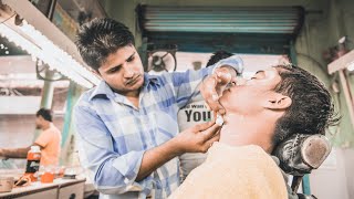 The Indian Barber Shave and Head Massage Delhi India [upl. by Lyrak]