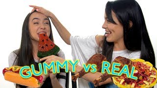 Gummy Food vs Real Food Challenge  Merrell Twins [upl. by Reltuc]