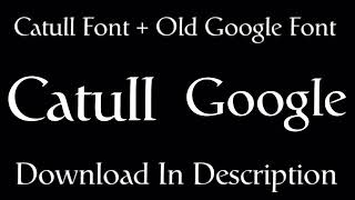 Catull Font FREE TO DOWNLOAD [upl. by Eirffej]