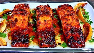 Browned Butter Honey Garlic Salmon Recipe  Easy Delicious Salmon Recipe [upl. by Hetty]