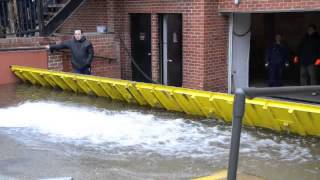 FloodBreak passive flood barriers deploy automatically at customer location  January 2013 [upl. by Trish]