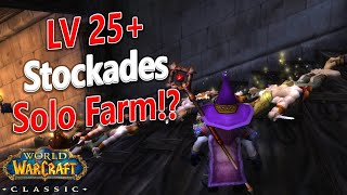 WoW Classic  25 Mage STOCKADES Solo Farm Powerleveling  Gold Farming [upl. by Setsero]