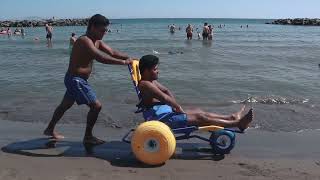 Neatech  JoB  Carrozzina Disabili Mare  Wheelchair Sea [upl. by Orvie]