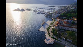 Tivat Montenegro  The Most Beautiful Place in Boka Bay by DRONE [upl. by Adnaugal]