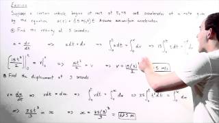 NonConstant Acceleration Example using Calculus [upl. by Dunaville279]