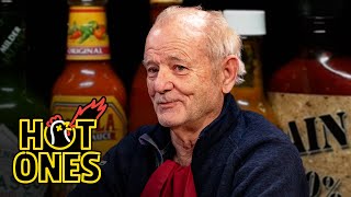 Bill Murray Doesn’t Flinch While Eating Spicy Wings  Hot Ones [upl. by Cairistiona816]