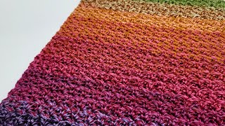 EASY Crochet Stitch For Blankets and Scarfs  Beginner Crochet  Thicket Stitch [upl. by Gerkman114]