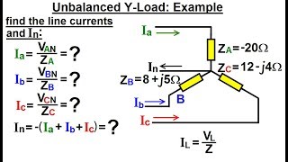 Electrical Engineering Ch 13 3 Phase Circuit 46 of 53 Unbalanced YLoad Example [upl. by Edijabab]