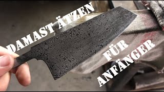 Damaststahl ätzen für Anfänger  Damascus for beginners [upl. by Senhauser]