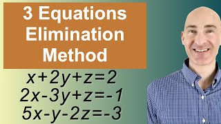 Solving Systems of 3 Equations Elimination [upl. by Steffane]