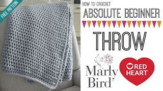 How to Crochet Beginner Crochet Throw Right Handed [upl. by Atteyram276]