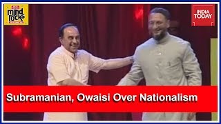 Mind Rocks Subramanian Swamy Asaduddin Owaisi Spar Over Nationalism [upl. by Yelehsa]