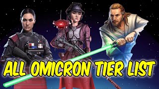 All Omicron Tier List SWGOH [upl. by Refitsirhc]