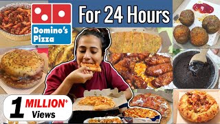 I only ate food from DOMINOS PIZZA for 24 HOURS Challenge  Food Challenge [upl. by Lawtun228]